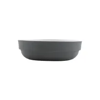 product of GET RR-2-5-WM/GRM Roca Balance Monkey Dish, 4 Oz, White/Gray Matte Melamine, Stackable - 1 Dozen