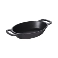 product of GET SKOV-16-ABK Heiss 16 Oz. Oval Black Cast Aluminum Fajita Skillet 7.125"L x 5.125"W