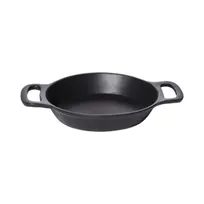 product of GET SKRO-14-ABK Heiss Server, 14 Oz., 6.03" Dia. x 1.09" H, Round, Black Cast Aluminum with Handles
