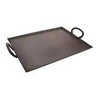 product of GET SSTPD-1612-ANT Tray, 12" x 16" x 3/8", Rectangular Stainless, Silvers Hammered Finish, 2 Handles