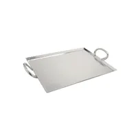 product of GET SSTPD-1612-MP Tray, 12" x 16" x 3/8", Stainless Steel, Silvers Hammered Mirror Finish, 2 Handles