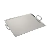 product of GET SSTPD-1915-MP Tray, Rectangular 15" x 19" x 3/8" Steel, Silvers, Mirror Finish, 2 Handles
