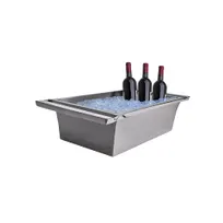 product of GET SSTUBREC-01 Beverage Tub, 26-1/2" x 16" x 6-1/2" Double-Walled Stainless Steel, Pounded Finish