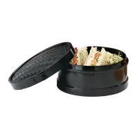 product of GET STM-60-BK Dim Sum Steamer, 6" Dia. x 3" H, Black Polypropylene, Break-Resistant - 1 Dozen