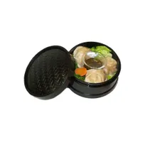 product of GET STM-85-BK Dim Sum Steamer Set, 8-1/2" Dia. x 3-1/4" H, PP Black, Break-Resistant - 1 Dozen