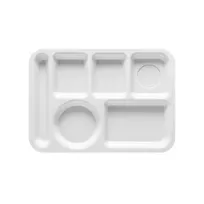 product of GET TL-152-PB School Tray, 13-3/4" x 9-7/8", 6-Compartment Left-Handed Rectangular ABS Blue - 1 Dozen