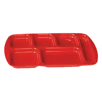 product of GET TL-152-RO Cafeteria Rectangular Tray, 13-3/4" x 9-7/8", 6 Compartments, ABS, Rio Orange - 1 Dozen
