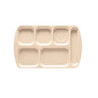 product of GET TR-151-T - 15-1/2" x 9-7/8" Melamine Tray Tan, Rectangular, 6 RH Compartments, NSF - 1 Dozen