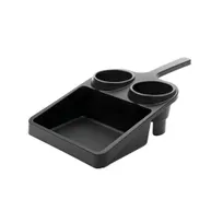 product of GET WST-1-BK Black Window Service Tray, 16.75" x 8.75" x 4" ABS, 3-Compartment, Double Cup Holder Handled