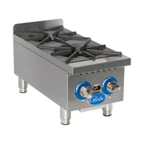 product of Globe GHP12G 12" Countertop Heavy Duty Gas Hotplate with (2) Burners, 44.000 BTU