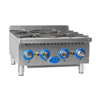 product of Globe GHP24G 24" Countertop Heavy Duty Gas Hotplate with (4) Burners, 88.000 BTU