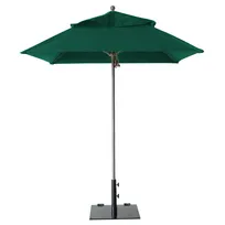 product of Grosfillex 98662031 Windmaster 6-1/2 ft. Square Top Patio Umbrella, Forest Green Recacril Fabric, 1-1/2" Aluminum Pole