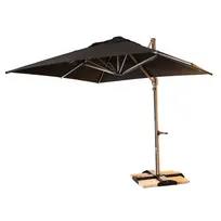 product of Grosfillex 98701731 Windmaster Cantilever Umbrella, 10 ft., Square Top, Aluminum Pole, Black Recacril Fabric