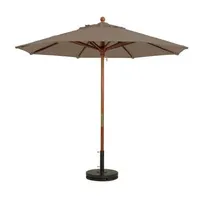 product of Grosfillex 98918131 9 ft Round Market Umbrella, 1-1/2" Wooden Pole, Outdura Taupe Fabric