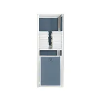 product of Grosfillex UT035096 Sunset Towel Valet, 24"W x 25"D x 70"H, Aluminum, Glacier White, Madras Blue Textilene