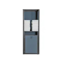 product of Grosfillex UT035288 Sunset Towel Valet, 24"W x 25"D x 70"H, Aluminum, Volcanic Black, Madras Blue