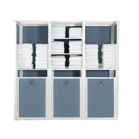 product of Grosfillex UT036096 Sunset Towel Valet, Triple Unit, 73"W x 25"D x 70"H, Aluminum, Glacier White, Madras Blue