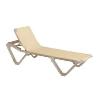 product of Grosfillex US155003 Nautical Chaise Lounge, Stackable, Adjustable Sling, Resin Frame, Khaki