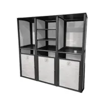 product of Grosfillex UT174288 Sunset Towel Valet, Triple Unit, 73"W x 25"D x 70"H, Aluminum, Volcanic Black, Textilene Fabric
