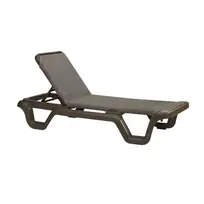 product of Grosfillex US515137 Marina Chaise Lounge, Sling Style, Resin Frame, Espresso, Adjustable, UV Resistant