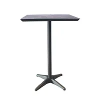 product of Grosfillex U3402288 Square Bar Height Outdoor Table, 28x28, Aluminum Base, Laminate Top, Volcanic Black