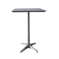 product of Grosfillex U3402289 28x28 Square Bar Height Outdoor Table, High Pressure Laminate Top, Platinum Gray Aluminum Base