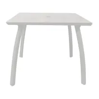 product of Grosfillex S6602096 Square Outdoor Restaurant Table, 36x36, Aluminum Base, Laminate Top, White