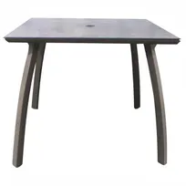 product of Grosfillex S6602288 Square Outdoor Restaurant Table, 36x36, Volcanic Black Aluminum Base, High Pressure Laminate Top