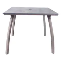 product of Grosfillex S6602289 36" Square Outdoor Table, High Pressure Laminate Top, Platinum Gray Aluminum Base, UV Resistant