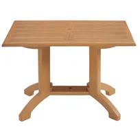 product of Grosfillex UT385008 Rectangular Outdoor Table, 48x32, Teakwood Finish, UV Resistant Resin Top