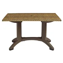 product of Grosfillex UT385018 Rectangular Outdoor Table, 48x32, Wicker, Resin Top & Base, Satin Finish, UV Resistant