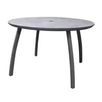 product of Grosfillex S6702288 42" Round Outdoor Table, Volcanic Black Aluminum Base, High Pressure Laminate Top