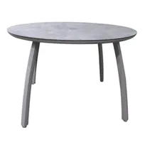 product of Grosfillex S6702289 42" Round Outdoor Restaurant Table, 29"H, Pressure Laminate Top, Platinum Gray Aluminum Base