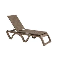 product of Grosfillex UT436181 Java Chaise, Stackable, Adjustable, Sling Style, Resin Frame, French Taupe, Mochaccino Weave