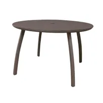 product of Grosfillex S6802599 Round Outdoor Patio Table, 48" dia., High Pressure Laminate Top, Fusion Bronze Aluminum Base
