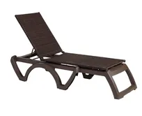 product of Grosfillex UT634037 Java Stackable Chaise Lounge, Adjustable, Espresso Weave, Bronze Mist Resin Frame