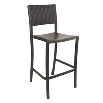 product of Grosfillex UT927037 Java Stacking Barstool, Armless, Synthetic Wicker Back, Aluminum Frame, Bronze Finish