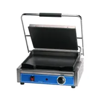 product of Globe GSG1410 19" Single Sandwich Panini Grill w/ 14" x 10" Smooth Plates, 120V