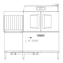 product of Hobart CL66C-DWR+BUILDUP 66" Conveyor Dishwasher, 200 Racks/Hr - High Temp Specify Tank w/Booster