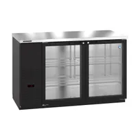 product of Hoshizaki BB59-G 59" Two Section Black 2 Swinging Glass Door Back Bar Cooler, 18.45 cu. ft.