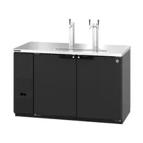 product of Hoshizaki DD59 Black Single/Double Tap Kegerator Beer Dispenser - Two 1/2 Keg Capacity