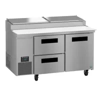 product of Hoshizaki PR60B-D2 60" 2-Section Refrigerated Pizza Prep Table, 2 Doors, 2 Drawers, 8 1/3 Size Pans