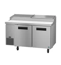 product of Hoshizaki PR60B 60" 2-Section Refrigerated Pizza Prep Table w/ 2 Doors, (8) 1/3 Size Pans