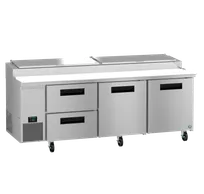 product of Hoshizaki PR93B-D2 93" 3-Section Refrigerated Pizza Prep Table w/ 2 Doors & 2 Drawers