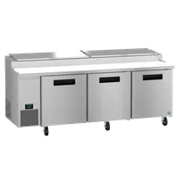 product of Hoshizaki PR93B 93" 3-Section Refrigerated Pizza Prep Table w/ 3 Solid Doors, 12 Pans