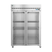 product of Hoshizaki R2A-FG 55" 2-Section Reach-In Refrigerator w/ 2 Glass Full Doors, Top Mounted, Stainless Steel, 50 cu. ft.