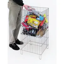 product of Hubert 21381 Compact Dump Bin, 18"x18"x28"H, 5 cu.ft., Zinc-Plated Wire, Adjustable Bottom, Folds Flat