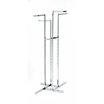 product of Hubert 32257 4-Way Garment Rack, 41" Wide, Adjustable 48-72" Height, Chrome-Plated Metal