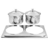 product of Hubert 37999 Soup Chafer, 21" x 13-1/5" Stainless Steel, 2 4-4/5qt Containers, 2 Covers - Set