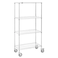 product of Hubert 42981 Mobile Wire Shelving Unit - 36"W X 18"D X 78"H